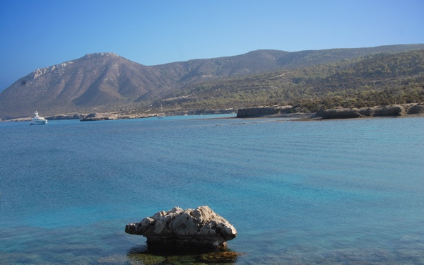 The coastline of Akamas Peninsula National Park in Paphos Cyprus
