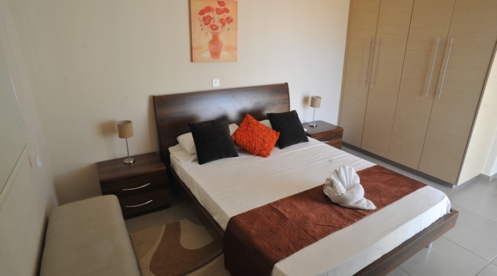 Master Bedroom of three bedroom apartment at Paphos Aphrodite Sands Resort