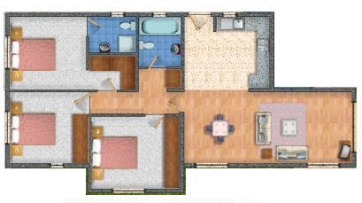 Three bedroom apt plan Paphos Aphrodite Sands Resort