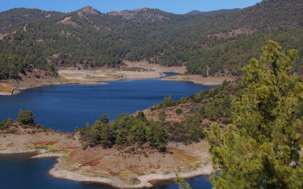 Lakes and forest at Troodos Mountains